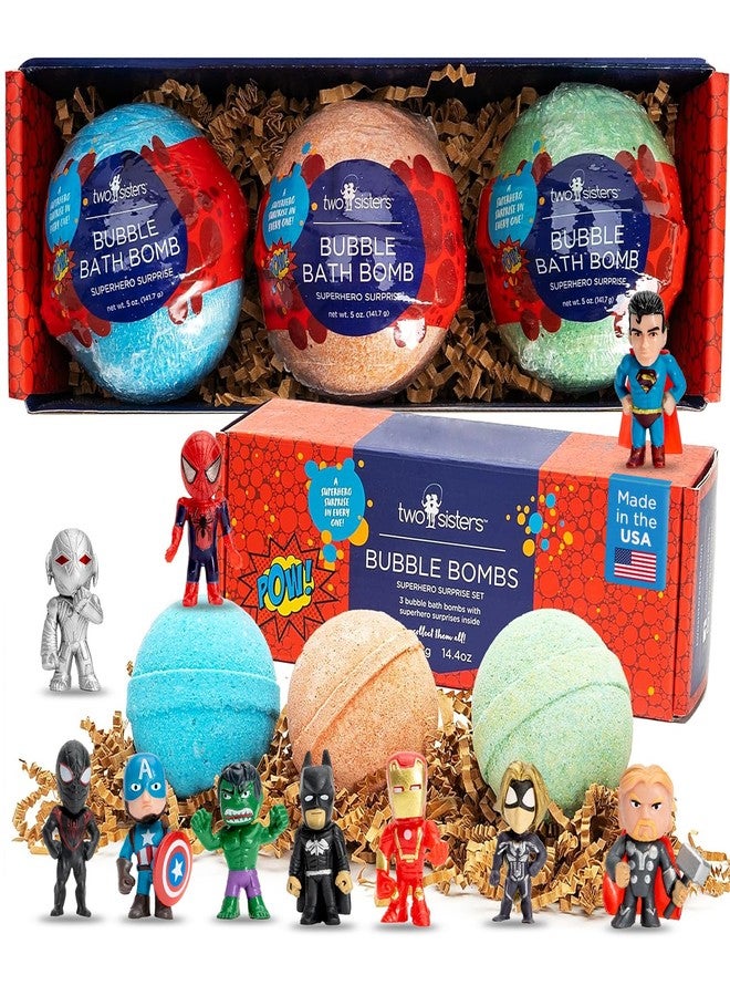 Two Sisters Superhero Bath Bombs for Kids with Surprise Toys Inside (3 Pack) - Large Bubble Bomb for Boys & Girls - Fizzies, Relaxing Aromas, Made in USA, Skin-Safe, Stain-Free by Two Sisters - Image 1